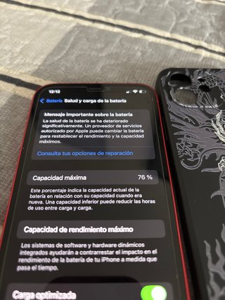 iPhone 12 128GB Rojo 76% Batería