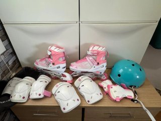 Juego Patines en Línea Rosas Talla Ajustable