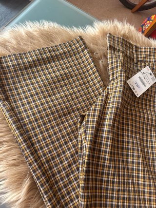 Pantalones a cuadros Bota ancha Zara Talla S/M 28