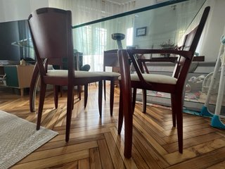 Mesa Cristal Templado Patas Metálicas