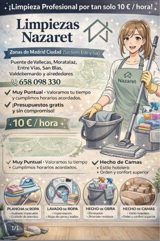 Limpieza a domicilio por horas!