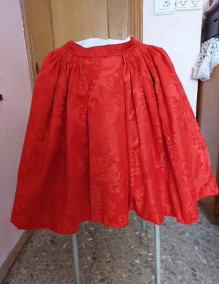 Falda Fallera Roja Damasco a Estrenar