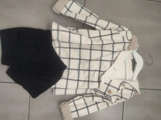 Conjunto invierno niño cuadros y negro