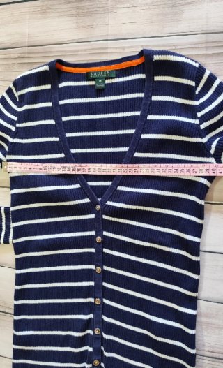 Cardigan Rayas Azul Marino y Blanco Ralph Lauren