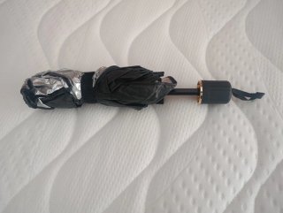 Parasol Paraguas Negro y Plateado