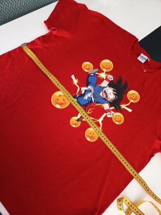 2 Camisetas Dragon Ball XXL Roja y negra.