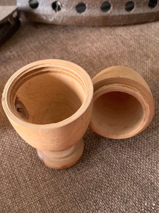 Uovo da rammendo in legno tornito '900