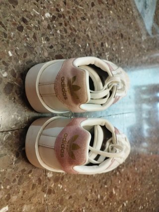 Zapatillas Adidas Superstar Mujer Blancas Rosas