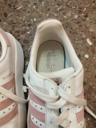 Zapatillas Adidas Superstar Mujer Blancas Rosas