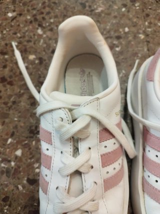 Zapatillas Adidas Superstar Mujer Blancas Rosas