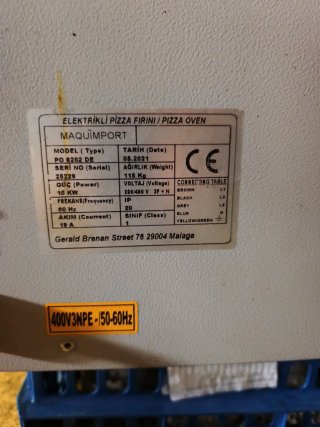 Horno industrial doble para pizzas