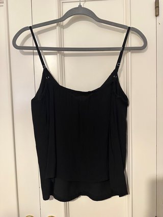 Top Stradivarius negro botones M