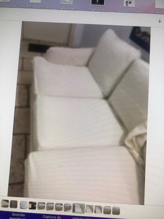 Sofá 3 plazas tela blanco /veigcon funda de tela