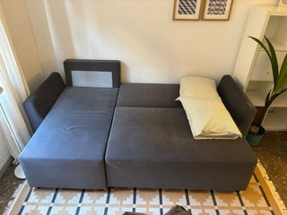 Sofá cama 3 plazas con chaiselongue gris