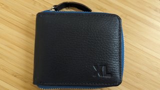 Cartera de piel con cremallera XL