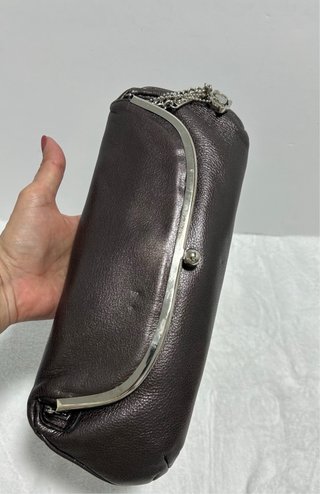 Bolso Machine By Bassico Piel Marrón Metalizado