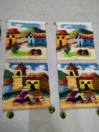 3 Tapices de lana étnicos