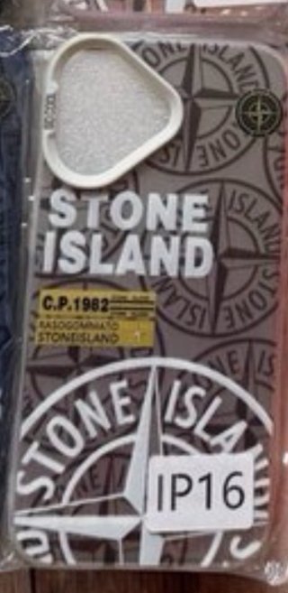 Custodia Stone Island per iPhone 16 Bianca