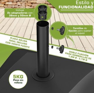 Base Ombrellone TULLVER con Ruote e Freno