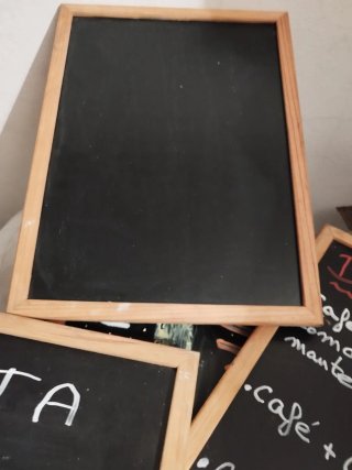 Pizarra negra con marco de madera 5 unidades