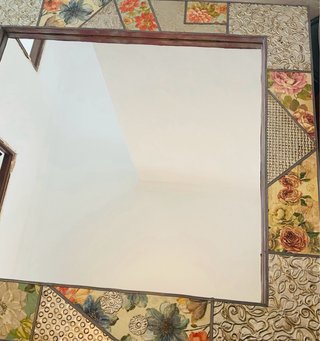 Espejo madera pino decorado buen estado