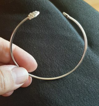 Pulsera acero corazón circonitas.Nueva
