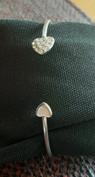 Pulsera acero corazón circonitas.Nueva
