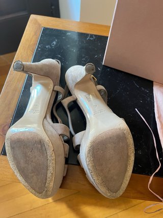 Sandali Miu Miu tacco beige