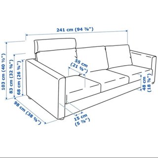 Sofá IKEA Vilme 3 plazas + reposacabezas