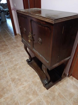 Mueble Bar Vintage Madera y Cristal