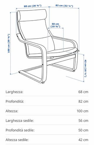 Poltrona IKEA POÄNG Faggio/Antracite