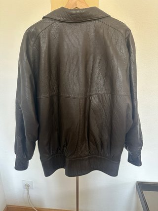 Chaqueta de cuero vintage negra