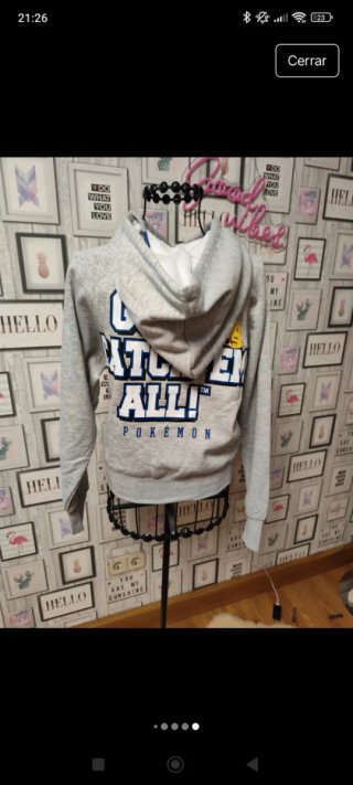 Sudadera Pikachu Pokémon Gris