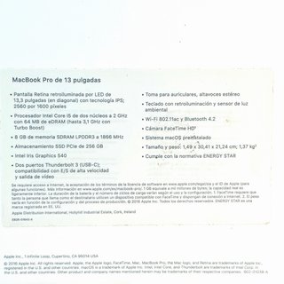 MacBook Pro 13 2016 (2 puertos USB-C)