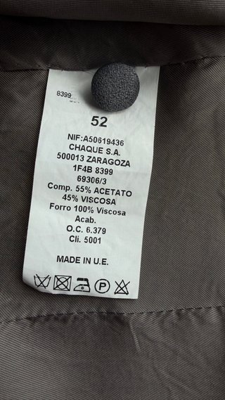 Chaleco gris talla 52