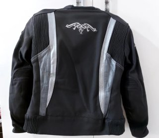 Cazadora Motorista Mujer Negra y Plateada talla 36