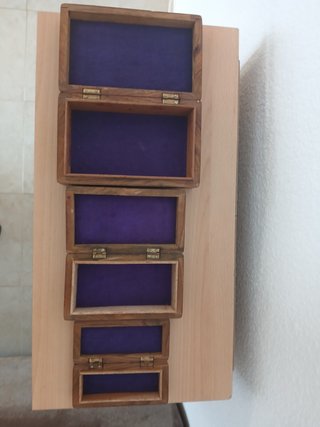 Cajas de madera talladas (Set de 3)