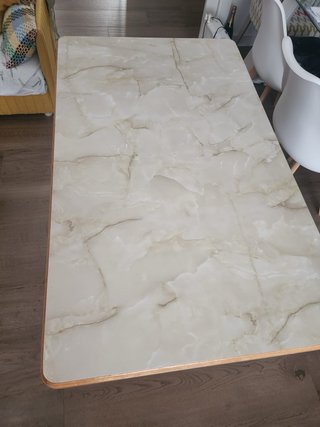 Mesa de cocina madera y cristal