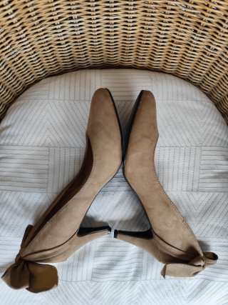 Zapatos de tacón beige mujer talla 41