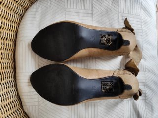Zapatos de tacón beige mujer talla 41