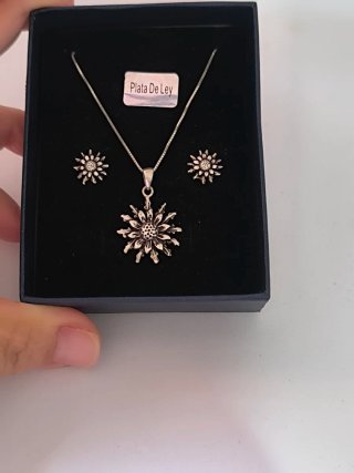 Conjunto Plata de Ley Flor