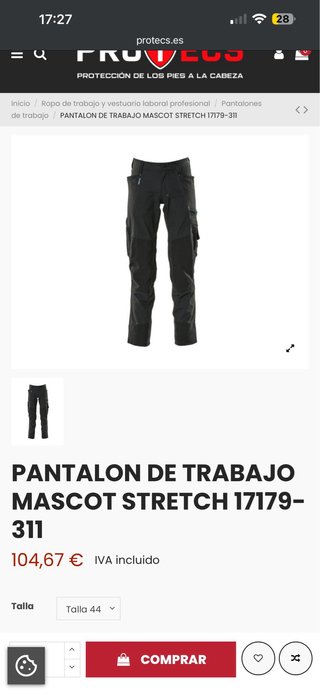 Pantalones de trabajo Mascot Talla 34 EUR