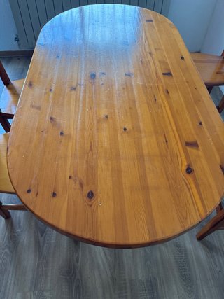 Mesa comedor madera y 4 sillas