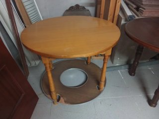 Juego de 2 mesas redondas de madera