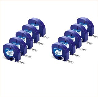 Pack 10 Cintas Dymo LetraTag Plástico Blanco