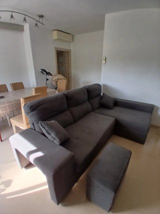 Sofá Chaiselongue Gris Tela