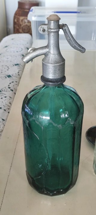 Lote 2 Sifones Antiguos Vidrio Vintage