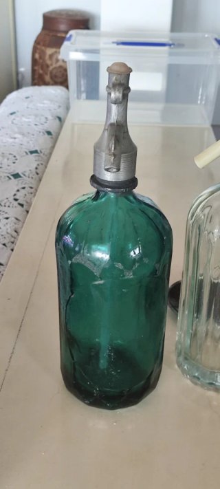 Lote 2 Sifones Antiguos Vidrio Vintage