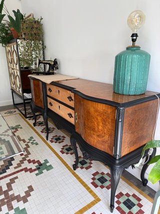 Aparador de salón madera y cristal