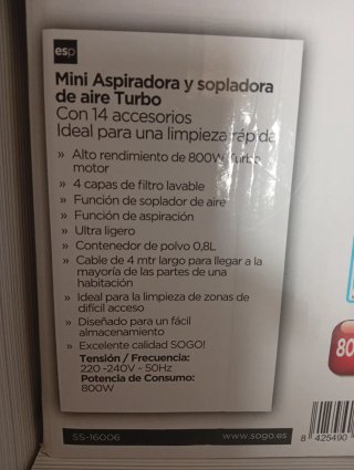 Aspirador y Sopladora Sogo 800W
